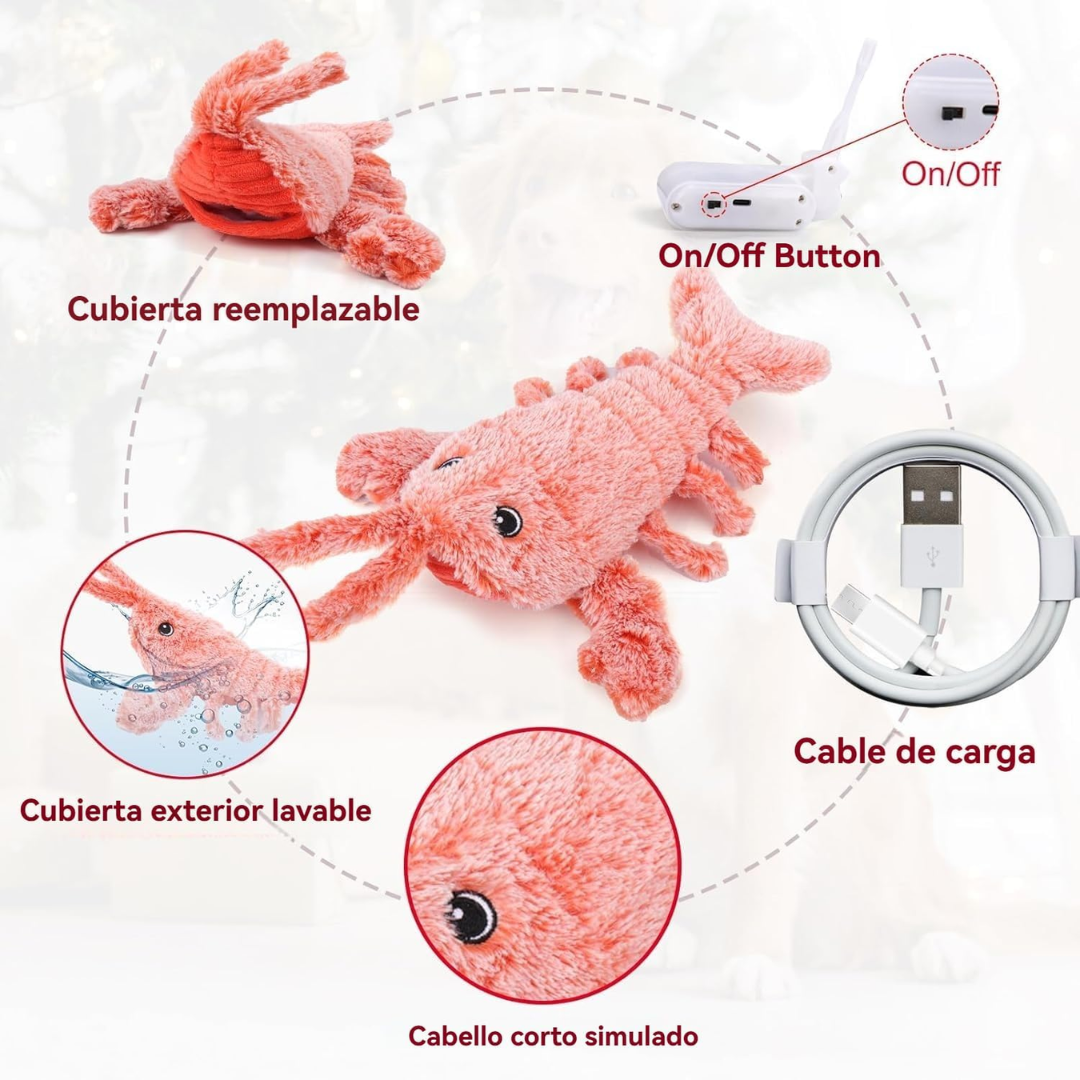 Juguete langosta interactivo para mascotas